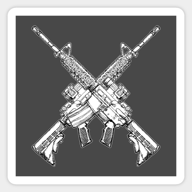 Crossing m4 rifles Sticker by ComPix